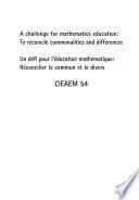 A Challenge for Mathematics Education