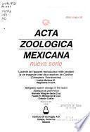 Acta zoológica mexicana