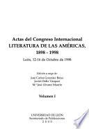Actas del Congreso Internacional Literatura de las Américas, 1898-1998: Conferencias. Relaciones culturales entre EE.UU. e Iberoamérica
