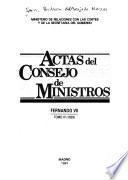 Actas del Consejo de Ministros: Fernando VII. t. 1. 1824 y 1825