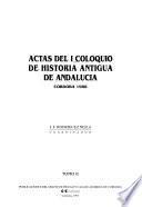 Actas del I Coloquio de Historia Antigua de Andalucía