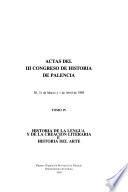 Actas del III Congreso de Historia de Palencia: Historia de la lengua y de la creación literaria