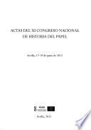 Actas del XI Congreso Nacional de Historia del Papel
