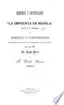 Adiciones y continuación de La imprenta en Manila de D. J. T. Medina