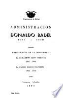 Administracíon Donaldo Badel, 1965-1970