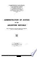 Administration of justice in the Argentine Republic