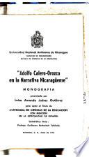 Adolfo Calero-Orozco en la narrativa nicaragüense