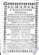 Almanak y kalendario general, 1777