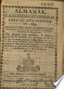 Almanak y kalendario general para el año bisiesto de 1784