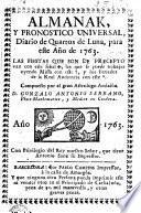 Almanak y pronostico universal, 1760