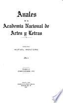 Anales de la Academia Nacional de Artes y Letras