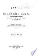 Anales de la Asociación química argentina. (Ex Sociedad química argentina) ...