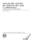 Anales del Centro de Ciencias del Mar y Limnologia, Universidad Nacional Autónoma de México