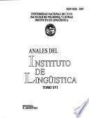Anales del Instituto de Lingüística