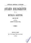 Anuario bibliográfico de la República Arjentina