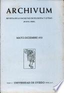 Archivum Revista de la Facultad de Filosofia Y Letras (nueva Serie) Mayo-diciembre 1955