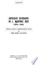 Artículos olvidados de J. Martínez Ruiz, 1894-1904