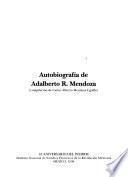 Autobiografía de Adalberto R. Mendoza