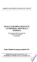 Baja California durante la primera república federal