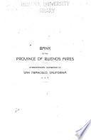 Banco de la Provincia de Buenos Aires (Bank of the Province of Buenos Aires) Argentine republic