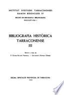 Bibliografia històrica Tarraconense
