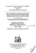 Bibliographia medica hispanica, 1475-1950: Libros y folletos, 1801-1850