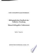 Bibliographisches Handbuch der Calderón-Forschung