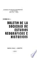 Boletín de la Sociedad de Estudios Geográficos e Históricos de Santa Cruz, Bolivia