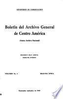 Boletín del Archivo General de Centro América