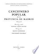 Cancionero popular de la Provincia de Madrid