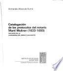 Catalogación de los protocolos del notario Martí Moliner, 1633-1650, Archivo de la Marquesa del Bosch (Alicante)
