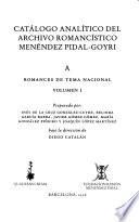 Catálogo analítico del Archivo Romancístico Menéndez Pidal-Goyri