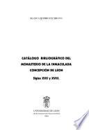Catálogo bibliográfico del Monasterio de la Inmaculada Concepción de León