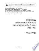 Catálogo de escrituras públicas de la ciudad de La Plata: 1700-1705