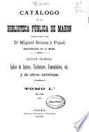 Catálogo de la Biblioteca Pública de Mahón