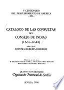 Catálogo de las consultas del Consejo de Indias