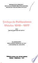 Catálogo de publicaciones oficiales, 1840-1977