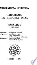 Catálogo - Programa de Historia Oral