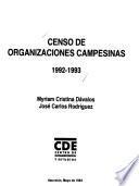Censo de organizaciones campesinas, 1992-1993