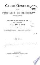 Censo general de la provincia de Mendoza, República Argentina