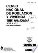 Censo nacional de población y vivienda, 1991: Por localidad