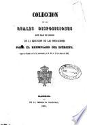 Colección de las Reales Disposiciones que han de regir en la ejecución de las operaciones para el reemplazo del ejército
