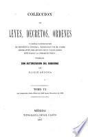 Colección de leyes, decretos, ordenes y demás disposiciones de tendencia general