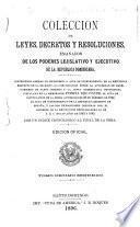 Colección de leyes, decretos y resoluciones emanadas de los poderes legislativo y ejecutivo de la República Dominicana