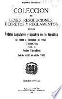 Colección de leyes, decretos y resoluciones emanadas de los Poderes Legislativo y Ejecutivo de la República Dominicana