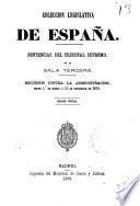 COLECCION LEGISLATIVA DE ESPANA.