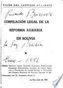 Compilación legal de la reforma agraria en Bolivia