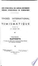 Congrès international de numismatique, Paris, 6-11 juillet, 1953
