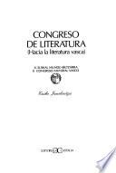 Congreso de literatura (Hacia la literatura Vasca).