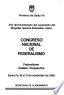 Congreso Nacional de Federalismo, Santa Fe, 18 al 21 de noviembre de 1986